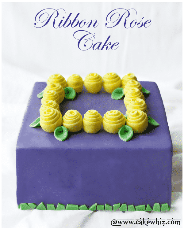 Cake with Easy Fondant Ribbon Roses