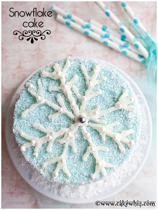 Edible Chocolate Snowflake Topper For Cake and Cupcakes- Overhead Shot