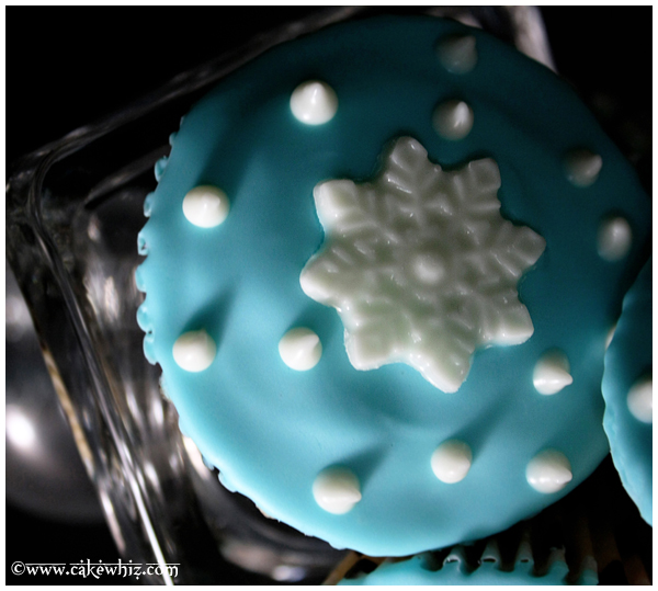 Closeup Shot of Chocolate Snowflake Decoration For Winter Wonderland Cupcakes