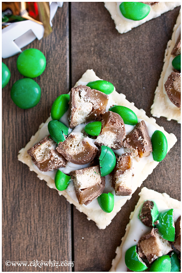 Easy Chocolate Crackers on Brown Wood Background