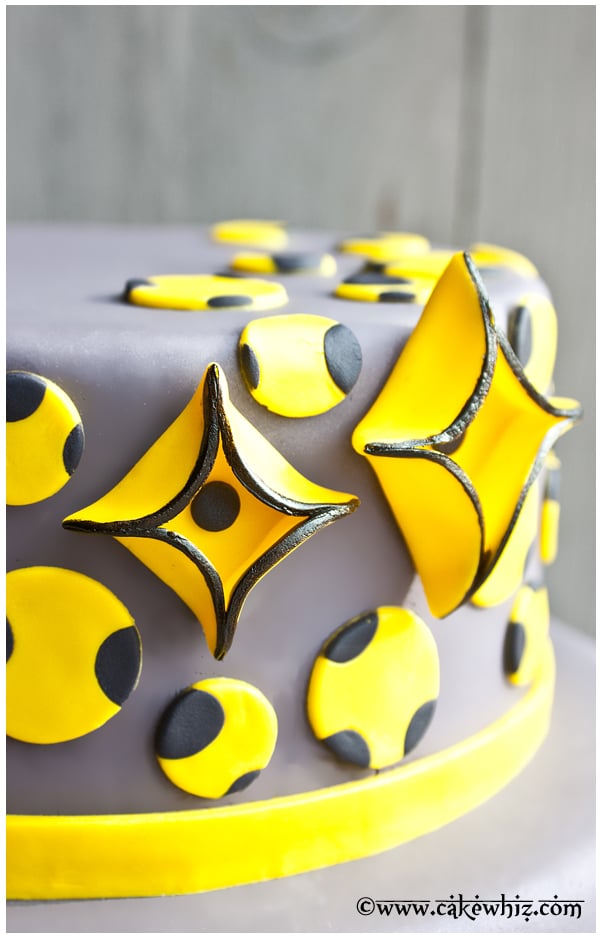 Closeup Shot of Contemporary Cake on Gray Background