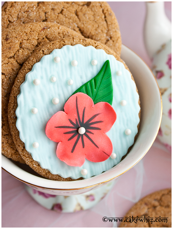 Easy Flower Cookies in Tea Cups