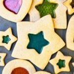 Classic Easy Stained Glass Cookies With Jolly Ranchers on Gray Baking Tray