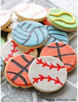 Father's Day Sports Cookies on Newspaper