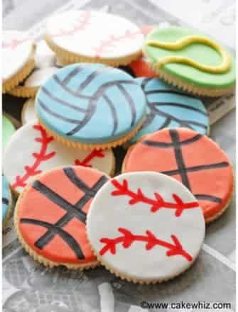 Father's Day Sports Cookies on Newspaper