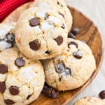 Best Easy Old Fashioned Ricotta Cheese Cookies on Wooden Dish.