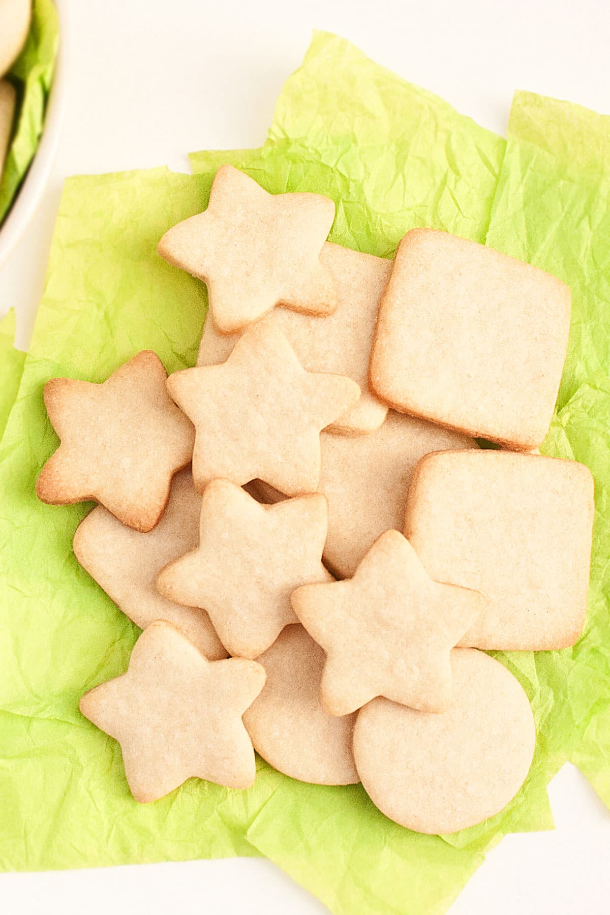 Overhead Shot of Small Batch of Cut Out Cookies. 