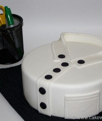 Easy Round Shirt Cake on White Background