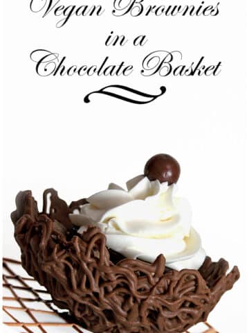 Easy Homemade Chocolate Basket With Brownies and Buttercream Topping.