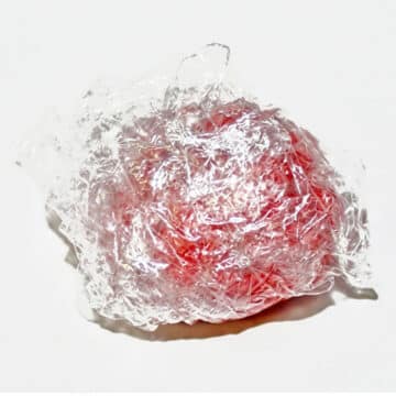 MMF covered tightly in saran wrap. 