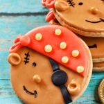 Easy Pirate Cookies on Rustic Blue Background