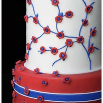 Easy 4th of July Cake on Black Background