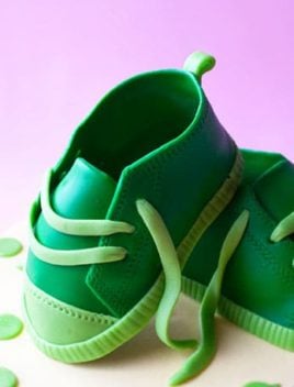 Easy Shoe Cake (Sneaker Cake) on Pink Background