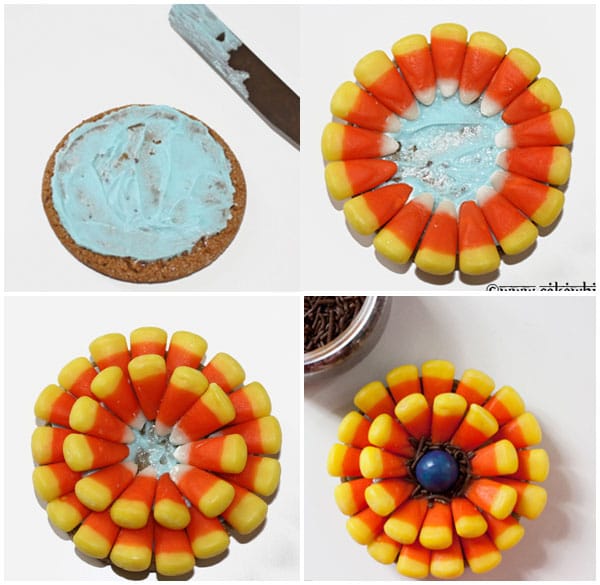 Collage Image With Step by Step Pictures on How to Make Leftover Candy Cookies