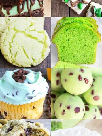 Collage of Many Green Desserts (St. Patrick's Day Desserts)