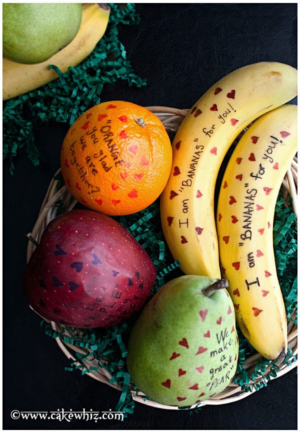 Valentine's Day Fruits with Messages - CakeWhiz