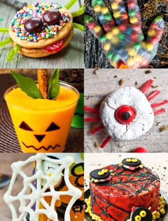 Collage Image With Easy Halloween Desserts For Kids and Adults