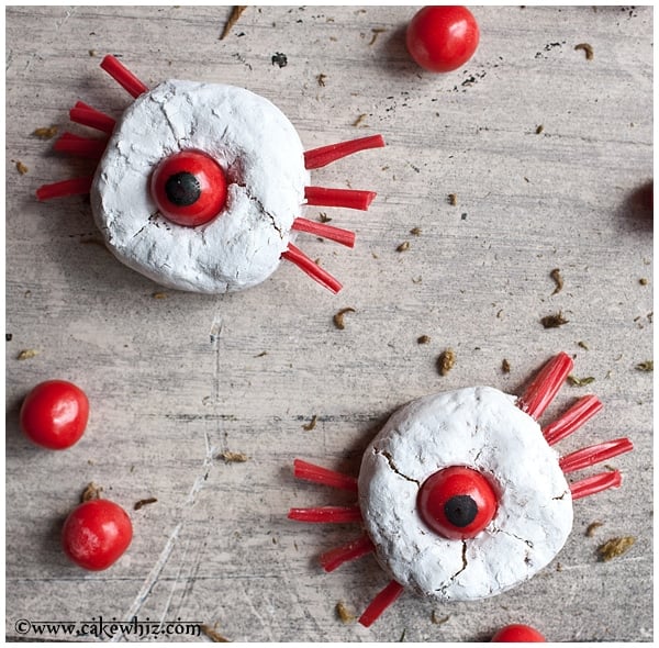 Quick and Easy Spider Donuts for Halloween on Rustic Gray Background