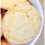 Easy Crackle Cookies (Crinkle Sugar Cookies) in White Bowl.