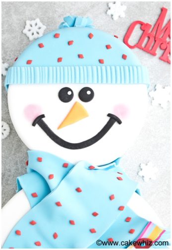 Easy Snowman Cake {Frosting & Fondant} - CakeWhiz