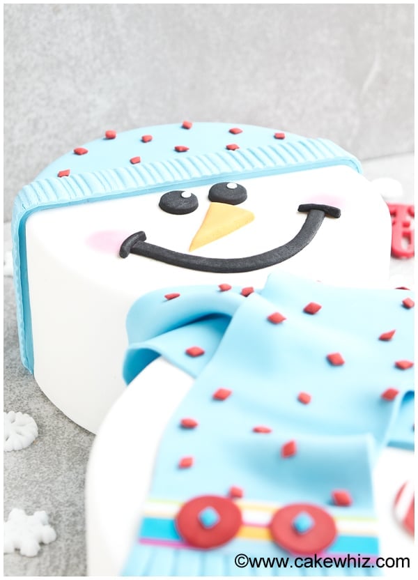 Easy Snowman Cake {Frosting & Fondant} CakeWhiz