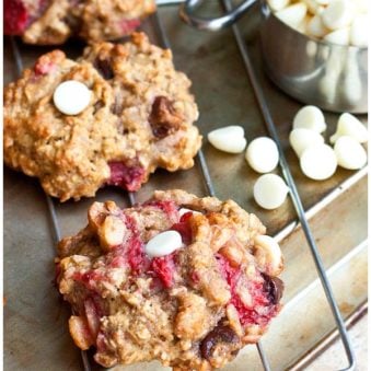 Fresh Strawberry Cookies on Cooling Rack.