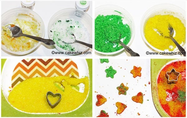 Collage Image with Step by Step Pictures on How to Make Sugar Cubes