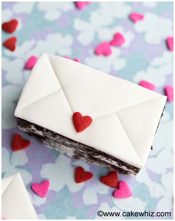 Easy Mini Love Letter Cakes on Blue Background