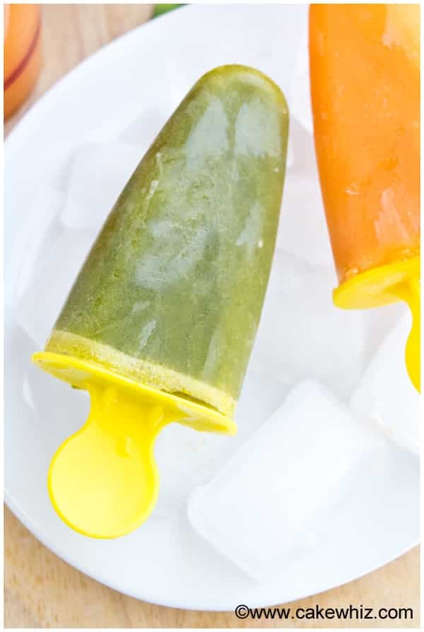 Easy Homemade Smoothie Popsicles on White Plate
