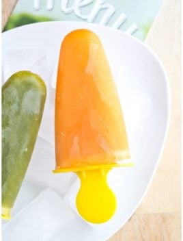 Easy Healthy Homemade Fruit Popsicles on White Plate