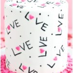 Easy Love Cake on White Plate With Pink Background