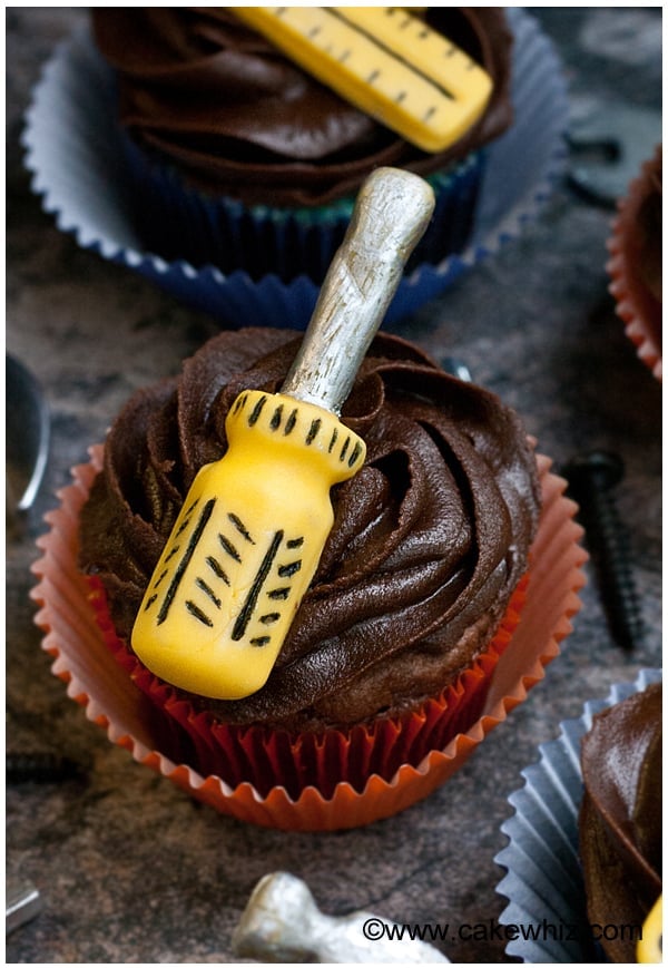 Easy Dad Cupcakes on Rustic Gray Background