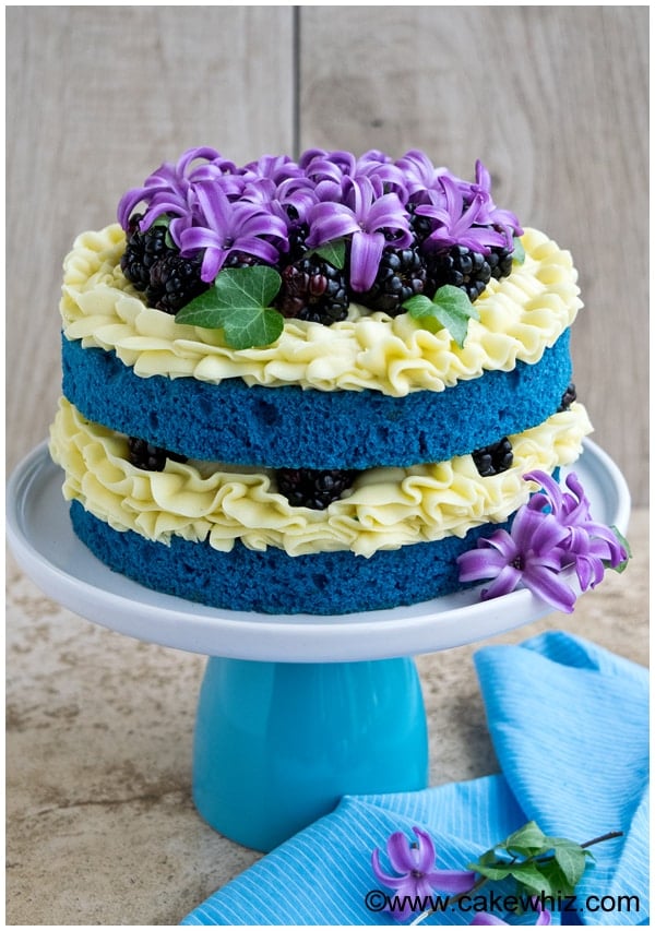 Naked Cake with Flowers and Fruits