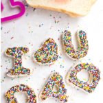 Easy Father's Day Fairy Bread With Sprinkles on White Background.
