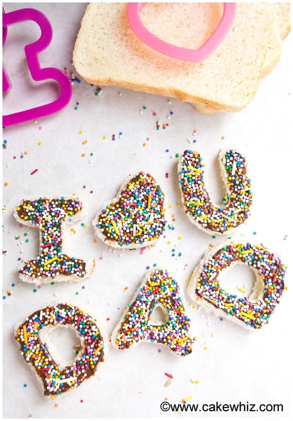 Easy Father\'s Day Fairy Bread With Sprinkles on White Background. 