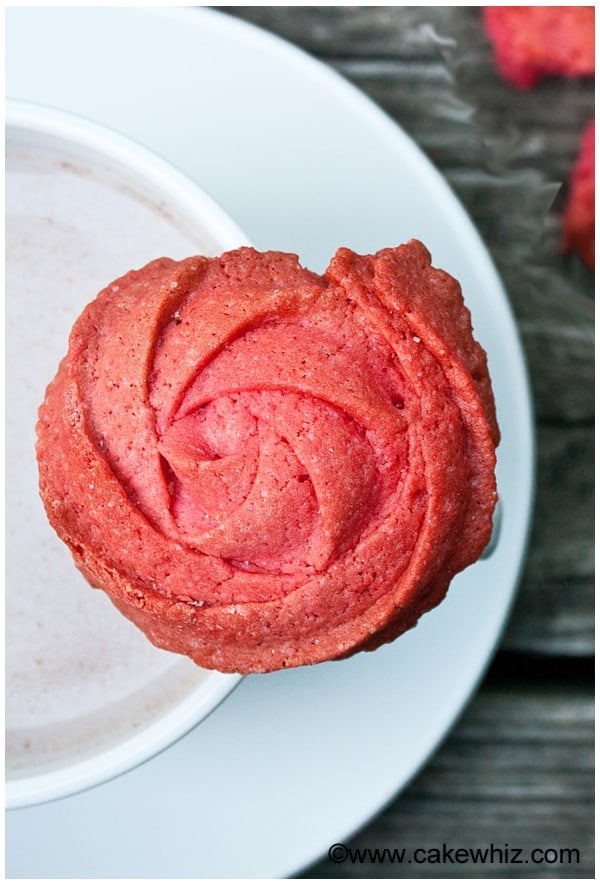 Easy Rose Cookies on White Plate