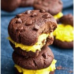 Chocolate Avocado Cookies With Yellow Filling.