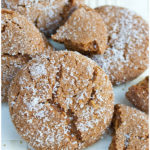 Easy Soft and Chewy Molasses Cookies Pile on Textured Beige Background