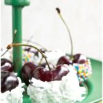 Easy Homemade Chocolate Covered Cherries in Green Dish