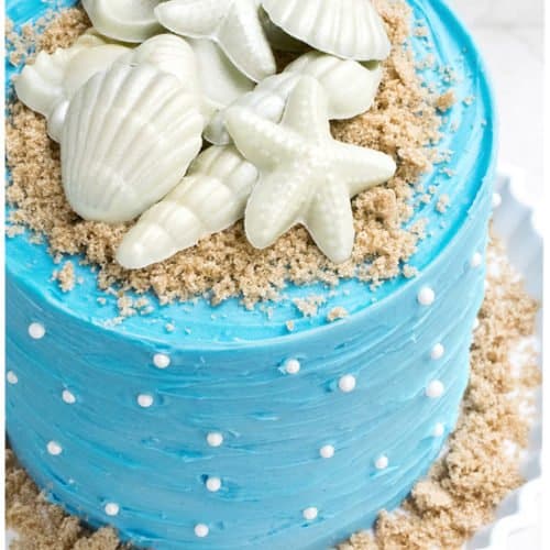 Summer and beach theme cake