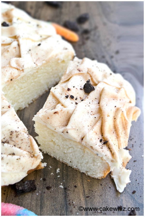 Slice of Vanilla Cake With Vanilla Icing