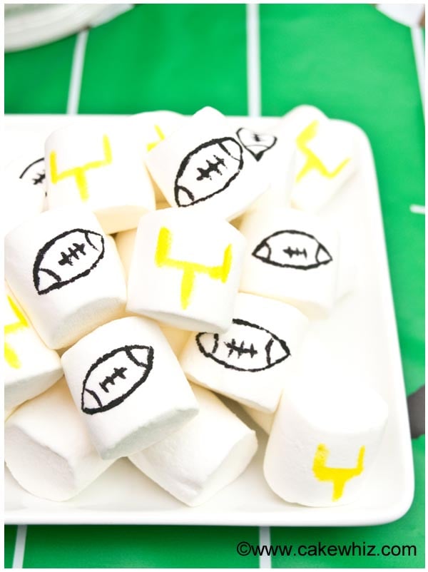 White Plate With Football Marshmallows