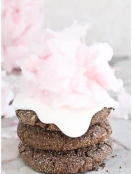 Stack of Easy Cotton Candy Cookies With Cake Mix on Marble Background