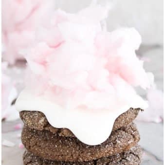 Stack of Easy Cotton Candy Cookies With Cake Mix on Marble Background