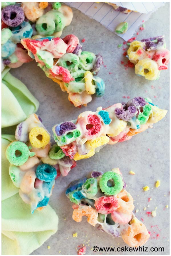 Rainbow Fruit Loops Marshmallow Bars