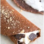 Easy Homemade Chocolate Crepes on White Background