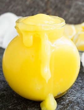 Classic Creamy Homemade Easy Lemon Curd in Glass Jar