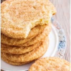 Stack of Best Snickerdoodle Cookies on Rustic Dish