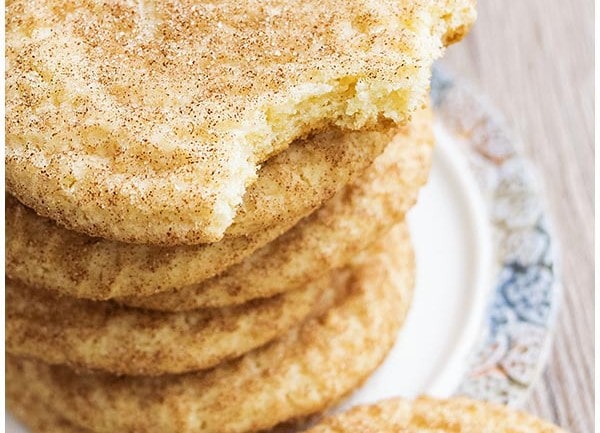 Stack of Best Snickerdoodle Cookies on Rustic Dish