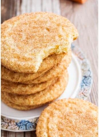 Stack of Best Snickerdoodle Cookies on Rustic Dish